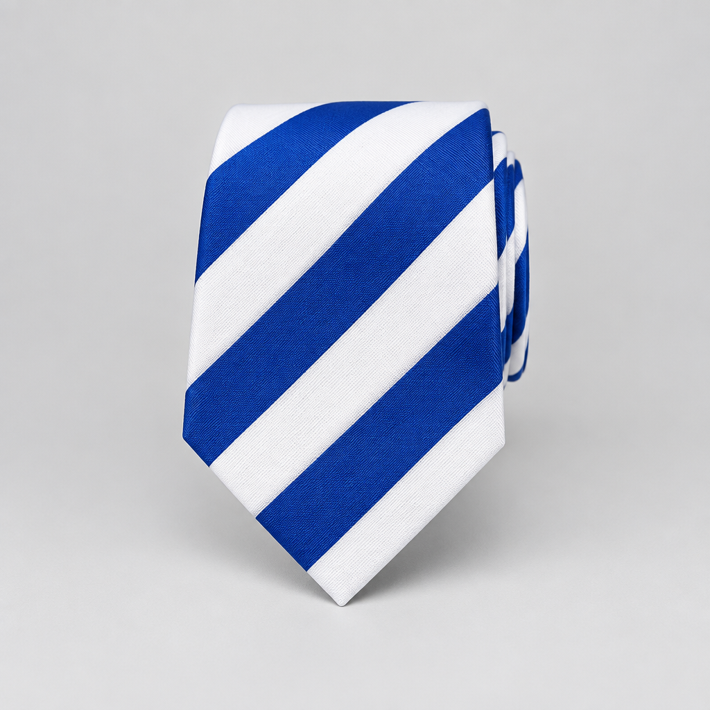 Royal Blue and White Stripe Tie Foxwood Equestrian | Showing Tack and Saddlery Store
