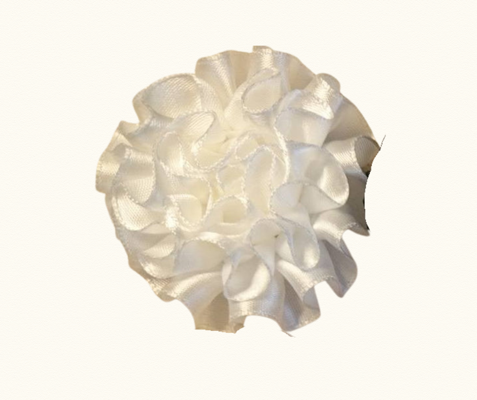 Large Satin Fabric Lapel- White Hurlford