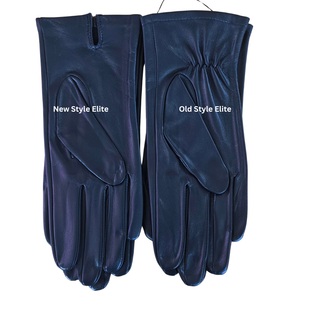OLD style Hurlford Elite- Adults Navy Leather Gloves Foxwood Equestrian - Saddlery Showing Tack and Feed