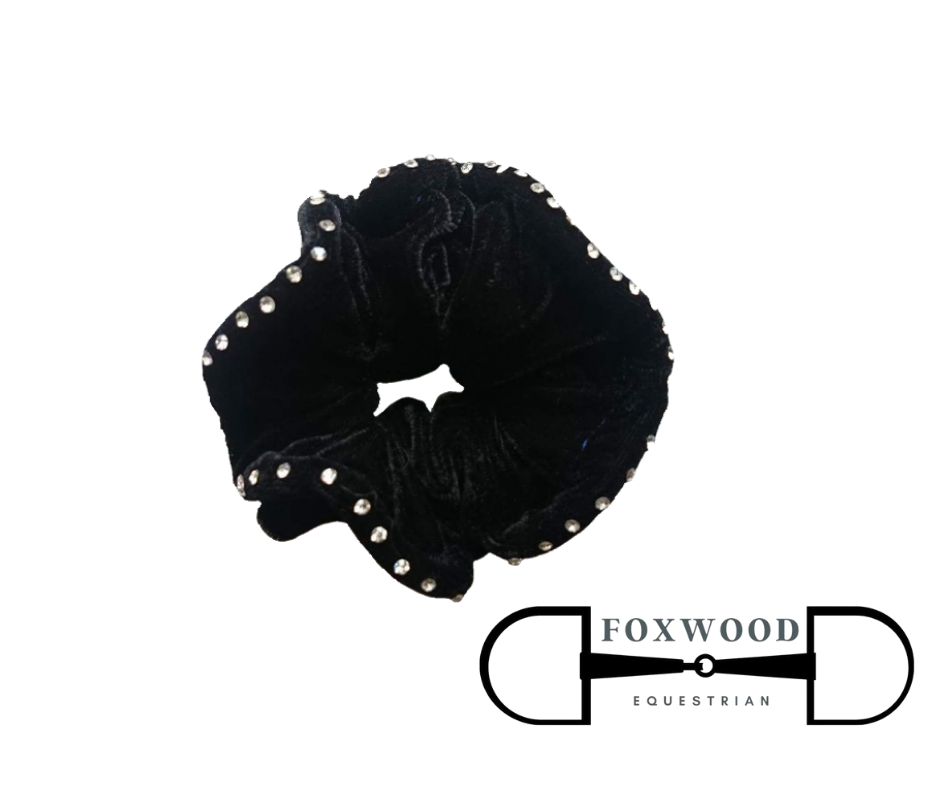 Rhinestone Scrunchie Black Foxwood Equestrian | Showing Tack and Saddlery Store