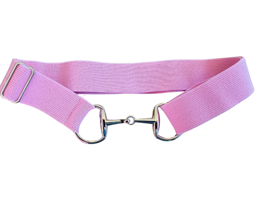 Snaffle Bit Elastic Belt- Pink Foxwood