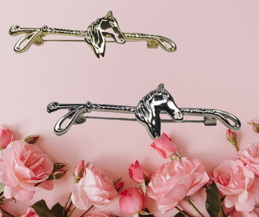 Horse Head and Crop Stock Pins Foxwood