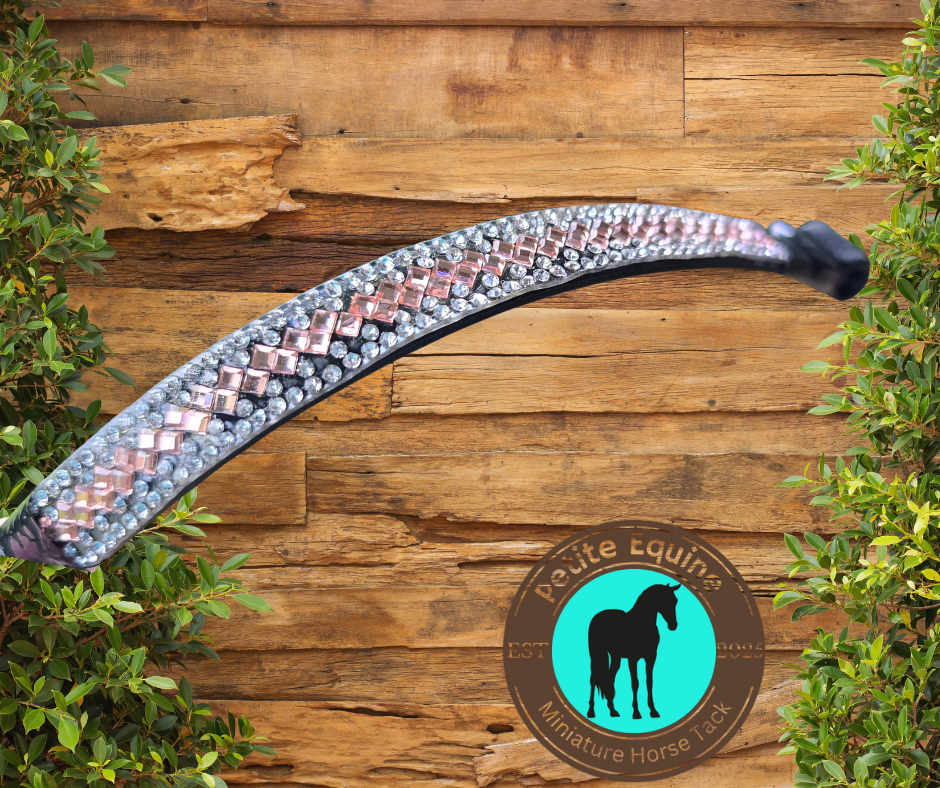 J Hook Rhinestone Noseband - Rose Gold and Clear Petite Equine