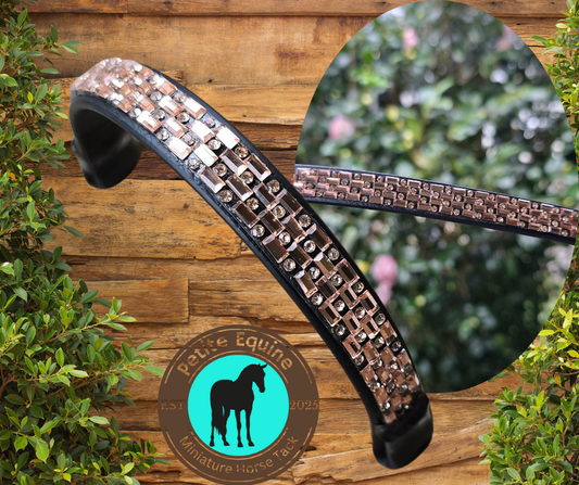 J Hook Rhinestone Noseband -Rose Gold Petite Equine