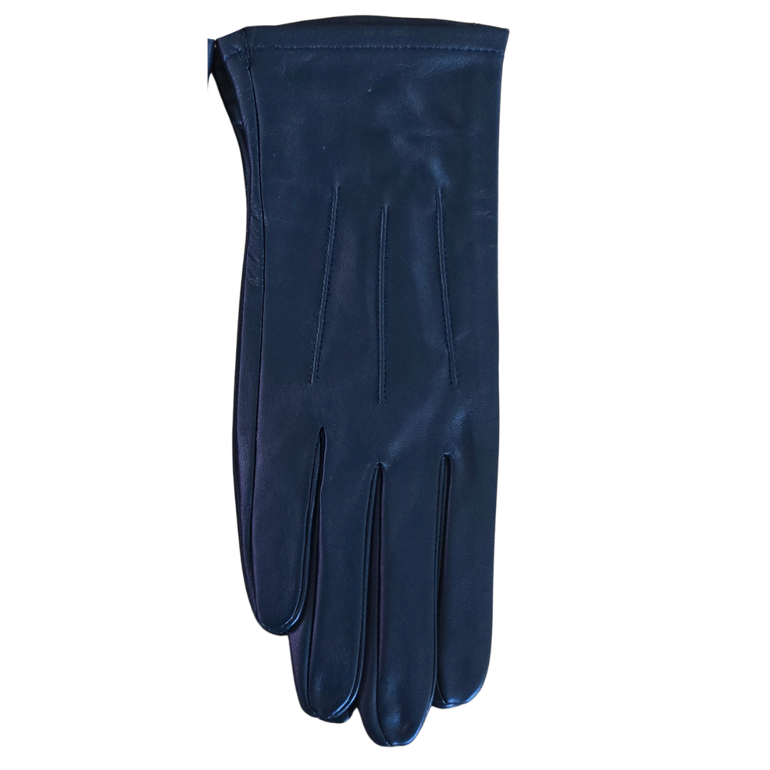 OLD style Hurlford Elite- Adults Navy Leather Gloves Foxwood Equestrian - Saddlery Showing Tack and Feed