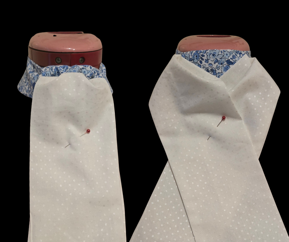 Cotton Pretied Stock White With Silver Spot Crown and Thistle