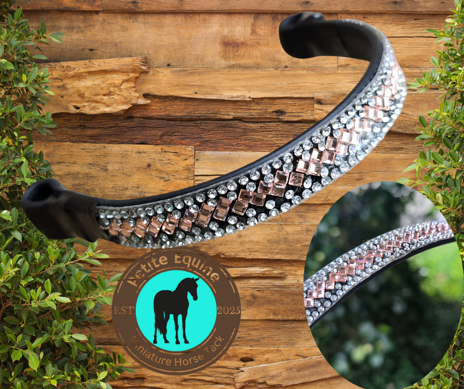 J Hook Rhinestone Noseband - Peach Petite Equine