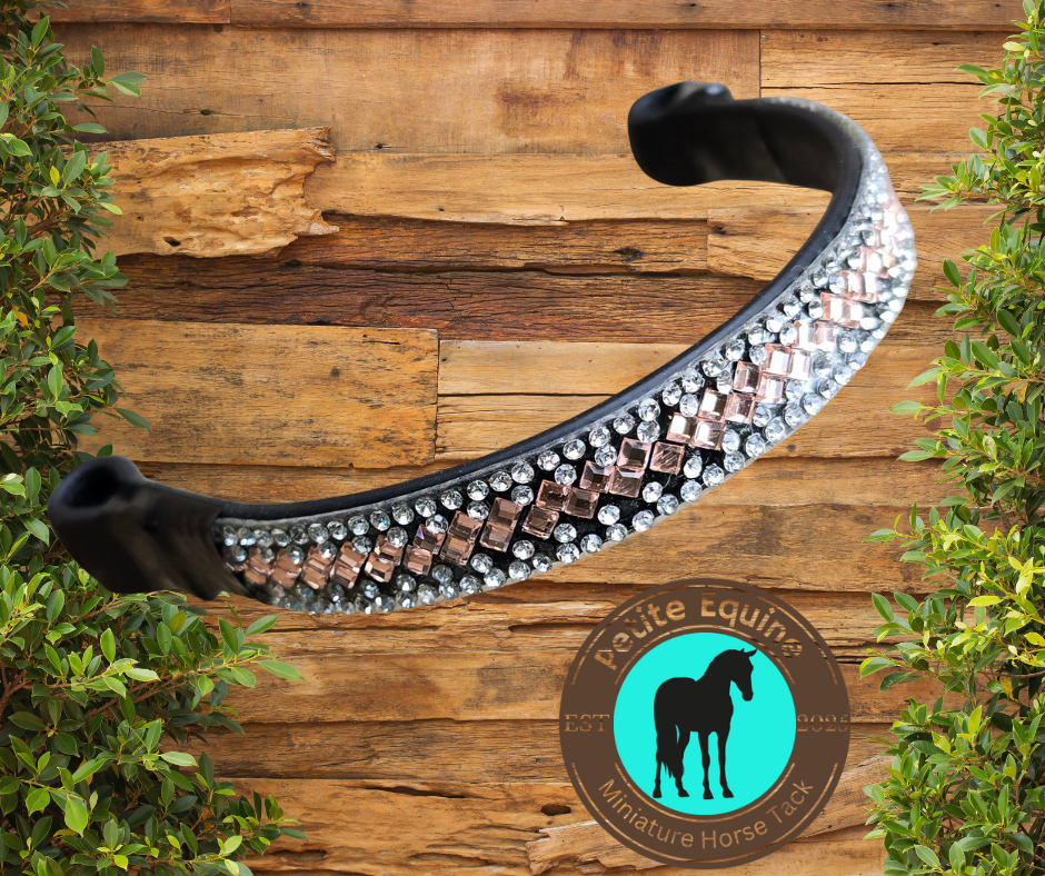 J Hook Rhinestone Noseband - Peach Petite Equine
