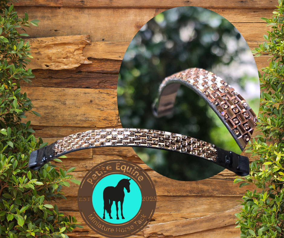 J Hook Rhinestone Noseband -Bronze Petite Equine