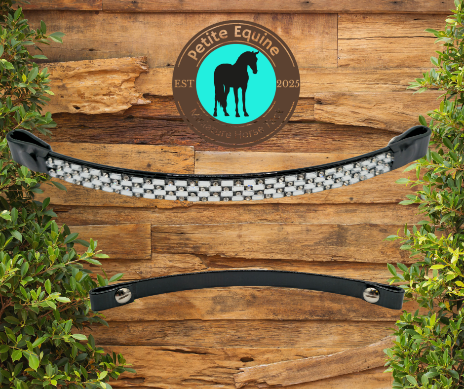 Closed Ring Or J Hook Rhinestone Noseband -Clear Petite Equine