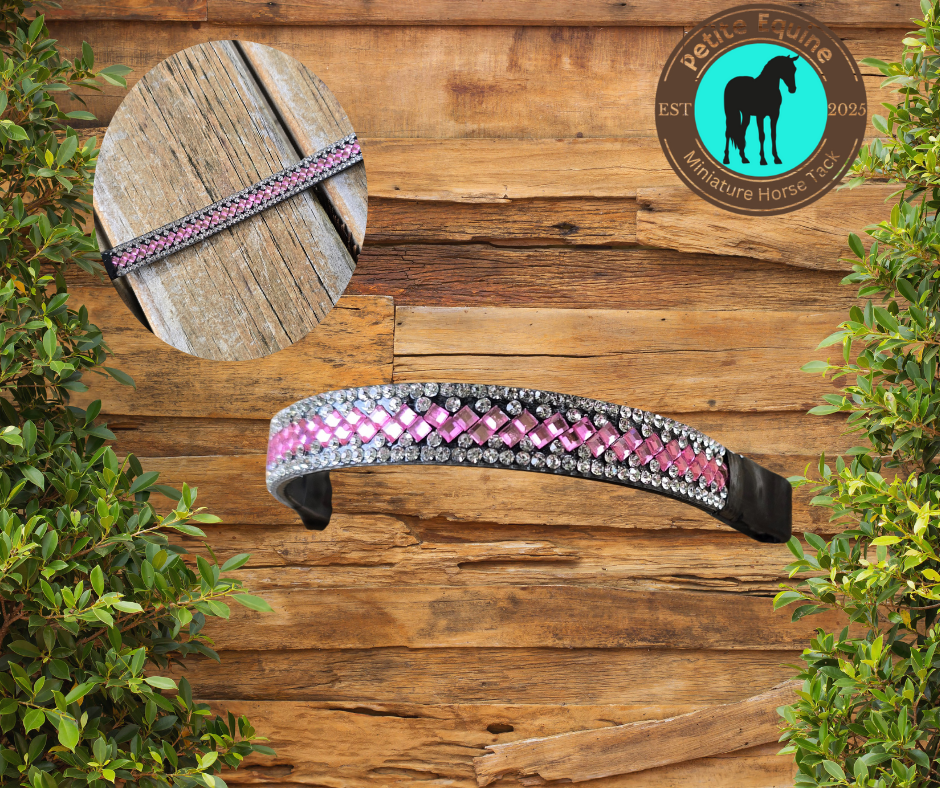 J Hook Noseband -Baby Pink Petite Equine