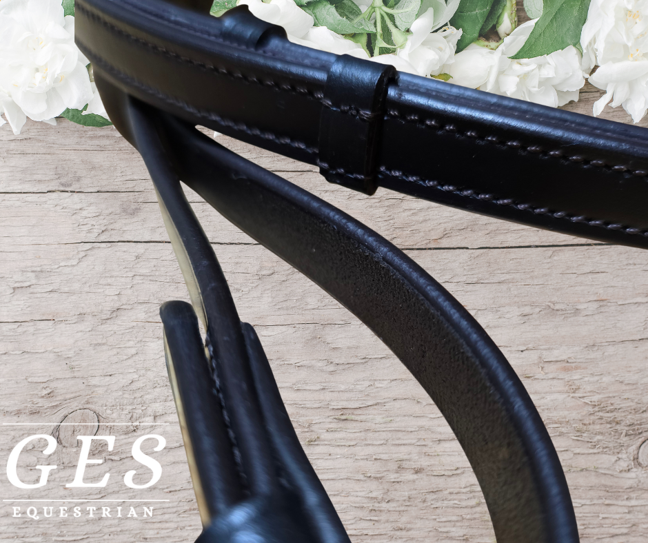 GES Leather Reins With Rubber Grip Back- Havana Brown GES Equestrian