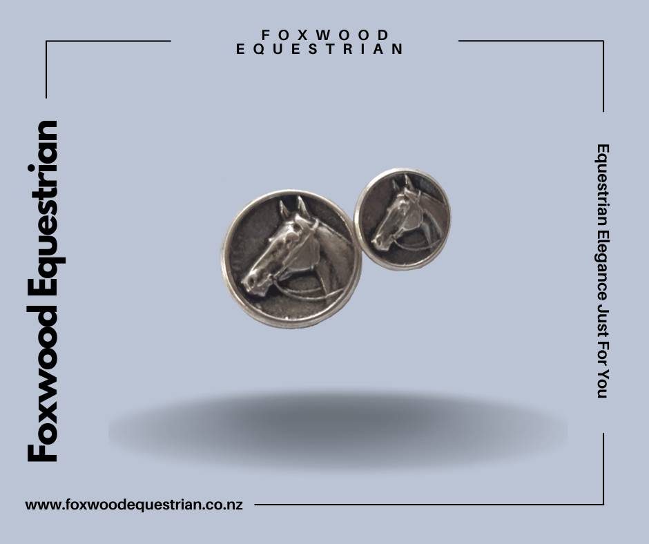 Single Silver Horse Head Buttons