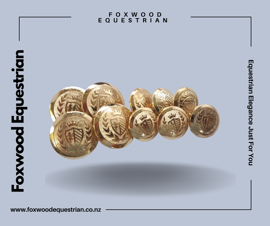 Gold Button Set Shield & Crown