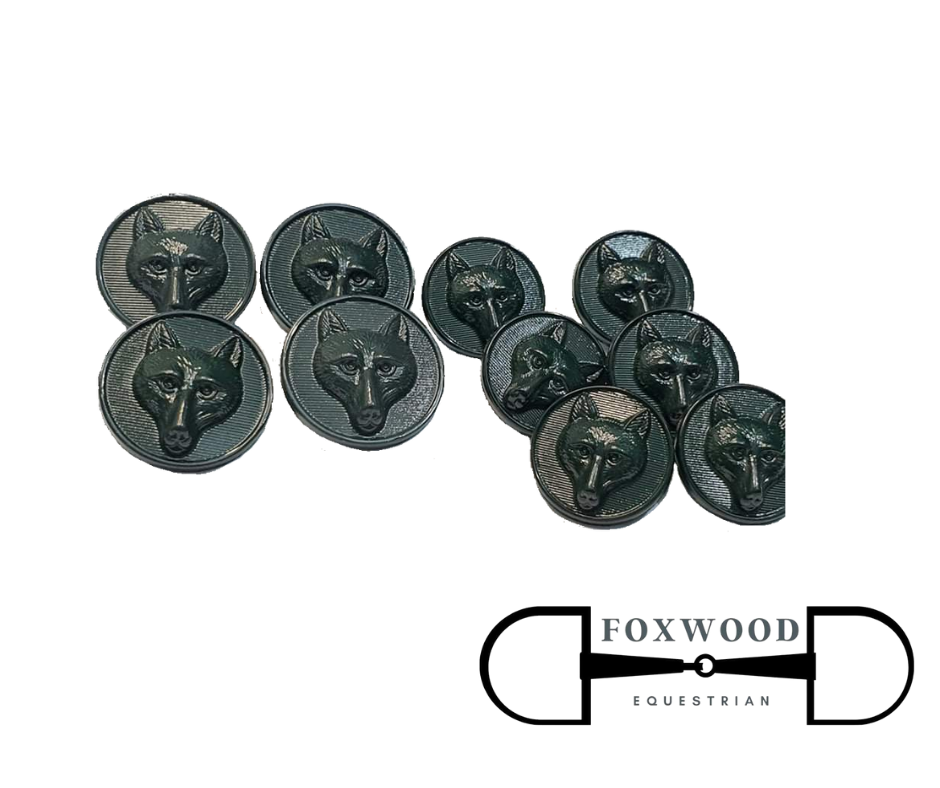 Foxhead Button Set -Green Foxwood Equestrian