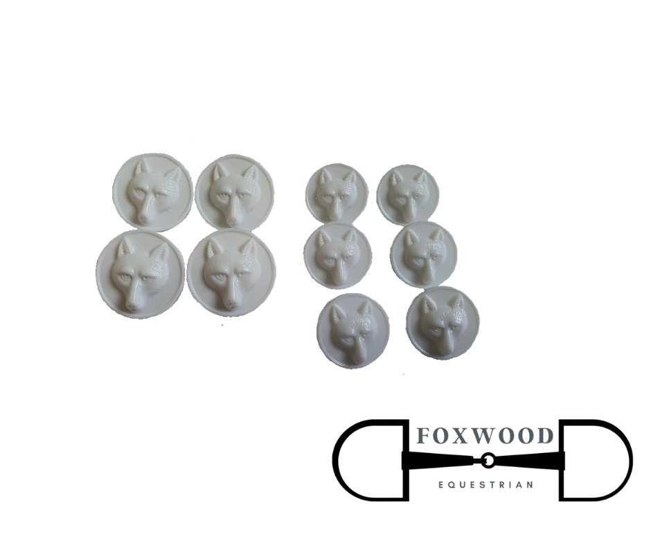 Foxhead Button Set -White Foxwood Equestrian