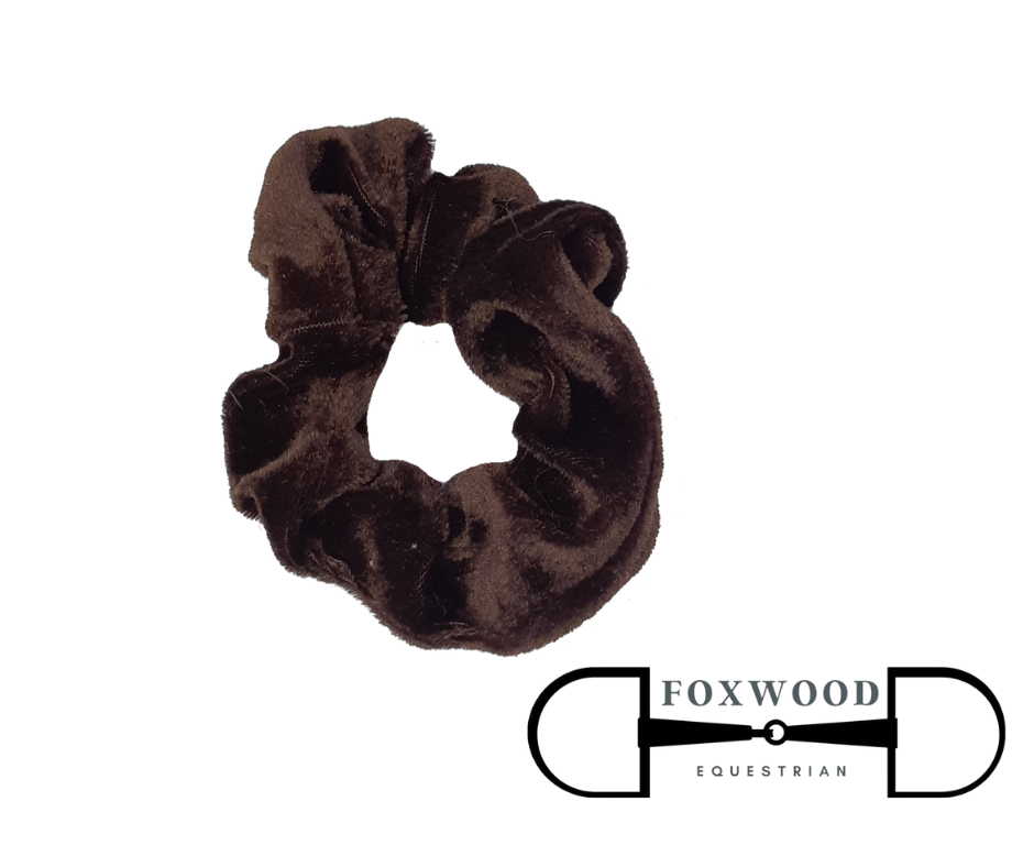 Brown Velour Scrunchie  Foxwood Equestrian | Showing Tack and Saddlery Store