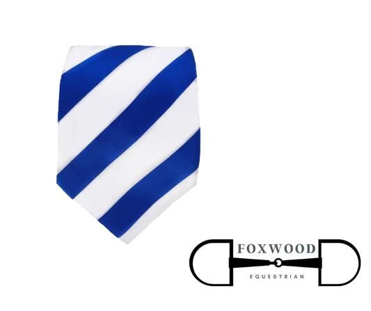 Royal Blue and White Stripe Tie  Foxwood Equestrian | Showing Tack and Saddlery Store