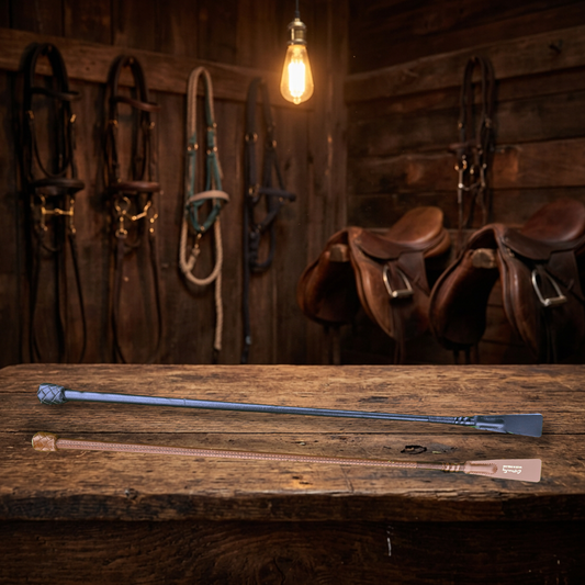 County Plaited Top English Leather Show Whip - Youth  Foxwood Equestrian | Showing Tack and Saddlery Store