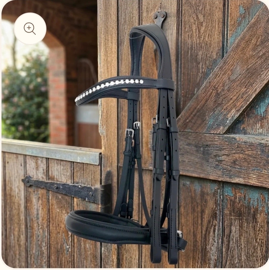 GES Reno Double Bridle| Black  Foxwood Equestrian | Showing Tack and Saddlery Store