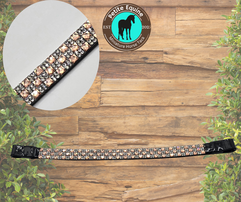 J Hook Checkerboard Noseband -Champagne