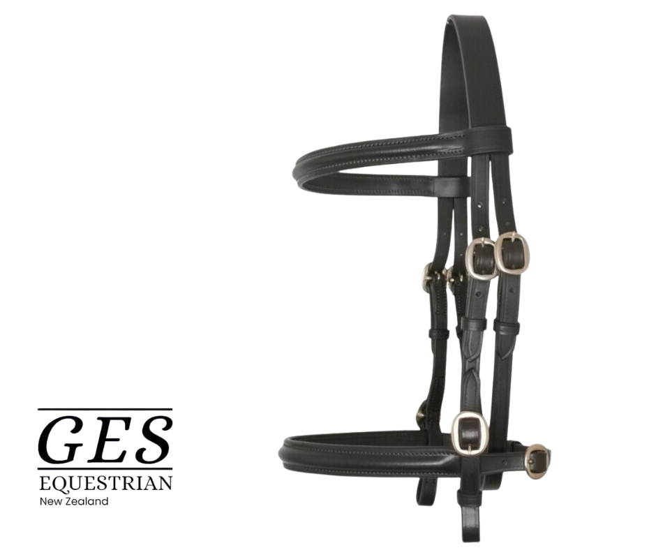 In-hand Show Bridle-Raised-Havana Brown GES Equestrian