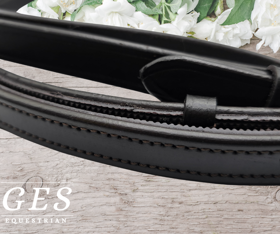 GES Leather Reins With Rubber Grip Back- Havana Brown GES Equestrian